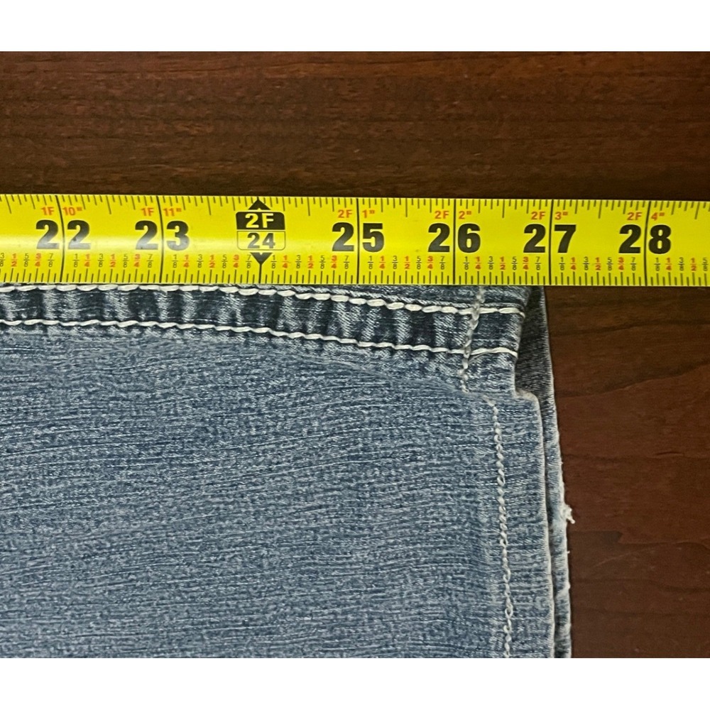 Bongo Womens Plus Size 20W Distressed Straight Leg Jeans Medium Wash Blue Denim - Picture 6 of 7